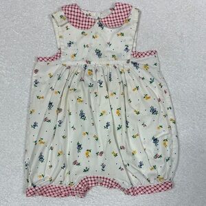 Collection Bebe Vive La Fete floral gingham bubble Sunsuit romper 12m